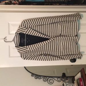 Knit navy and white stripped blazer